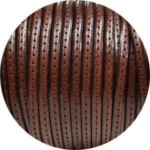 Cuir plat de 5mm marron marbré couture au ton en vente au cm-Premium