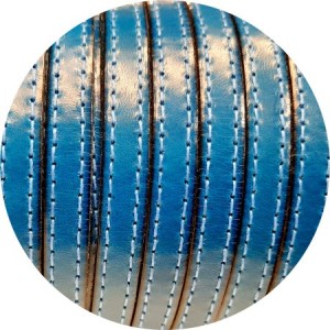 Cuir plat de 10mm space blue coutures au ton en vente au cm-Premium