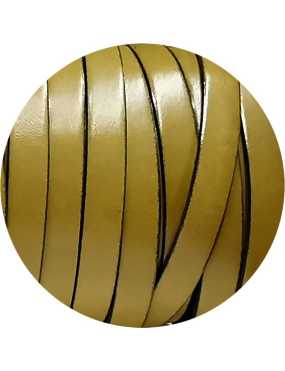 Cuir plat de 10mm vert olive vendu au cm-Premium