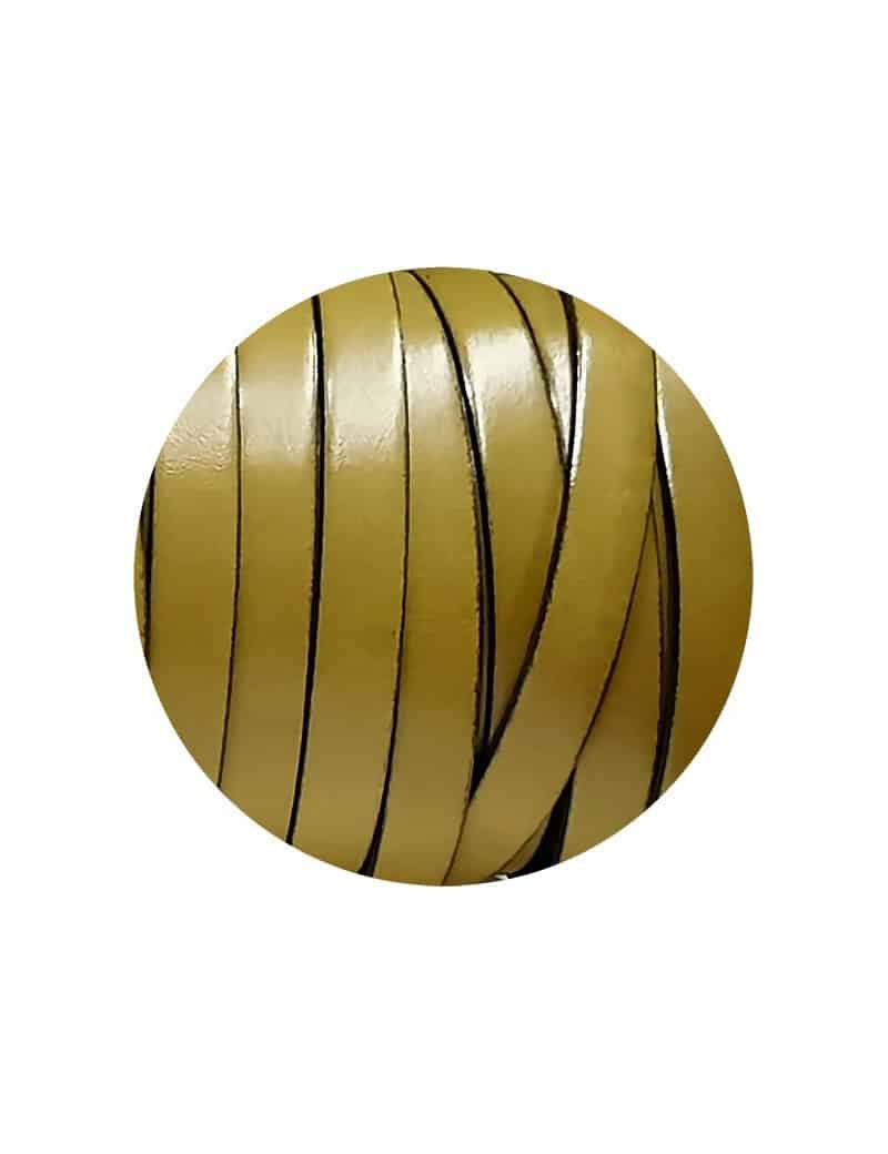 Cuir plat de 10mm vert olive vendu au cm-Premium