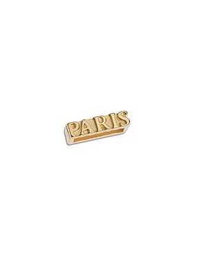 Passant rectangle message Paris pour cuir plat de 10mm couleur or