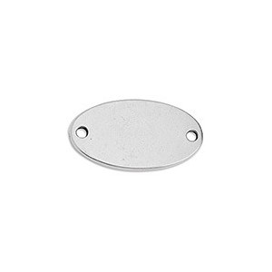Plaque intercalaire ovale de 21mm en métal placage argent