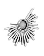 Boucle d'oreille soleil de 33mm en métal placage argent