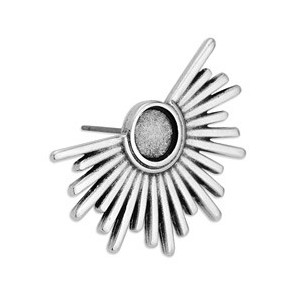 Boucle d'oreille soleil de 33mm en métal placage argent