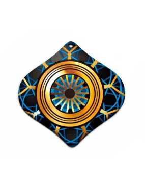 Plaque plexi acrylique peinte en forme d'œil de couleur noire et bleue