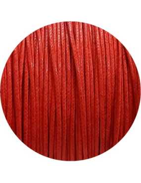 Cordon de coton cire rond de 1mm rouge-Italie