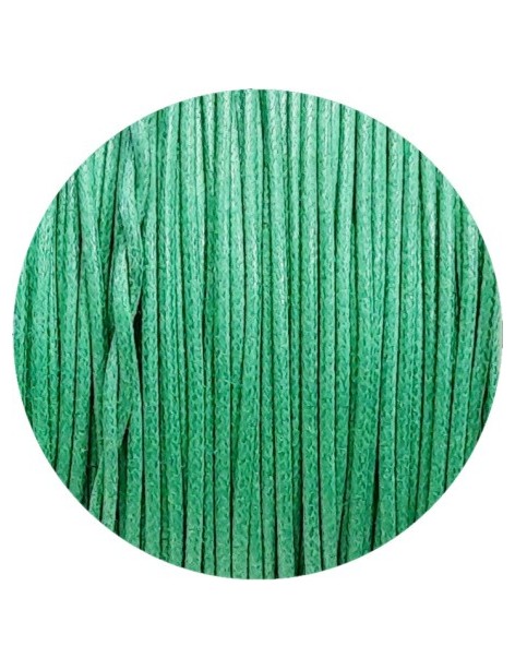 Cordon de coton cire rond de 1mm vert-Italie