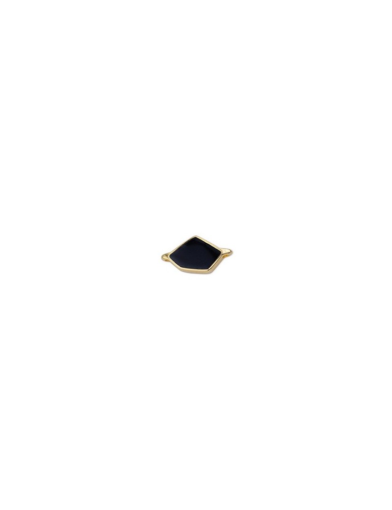Pentagone émaillé noir de 20mm en couleur or