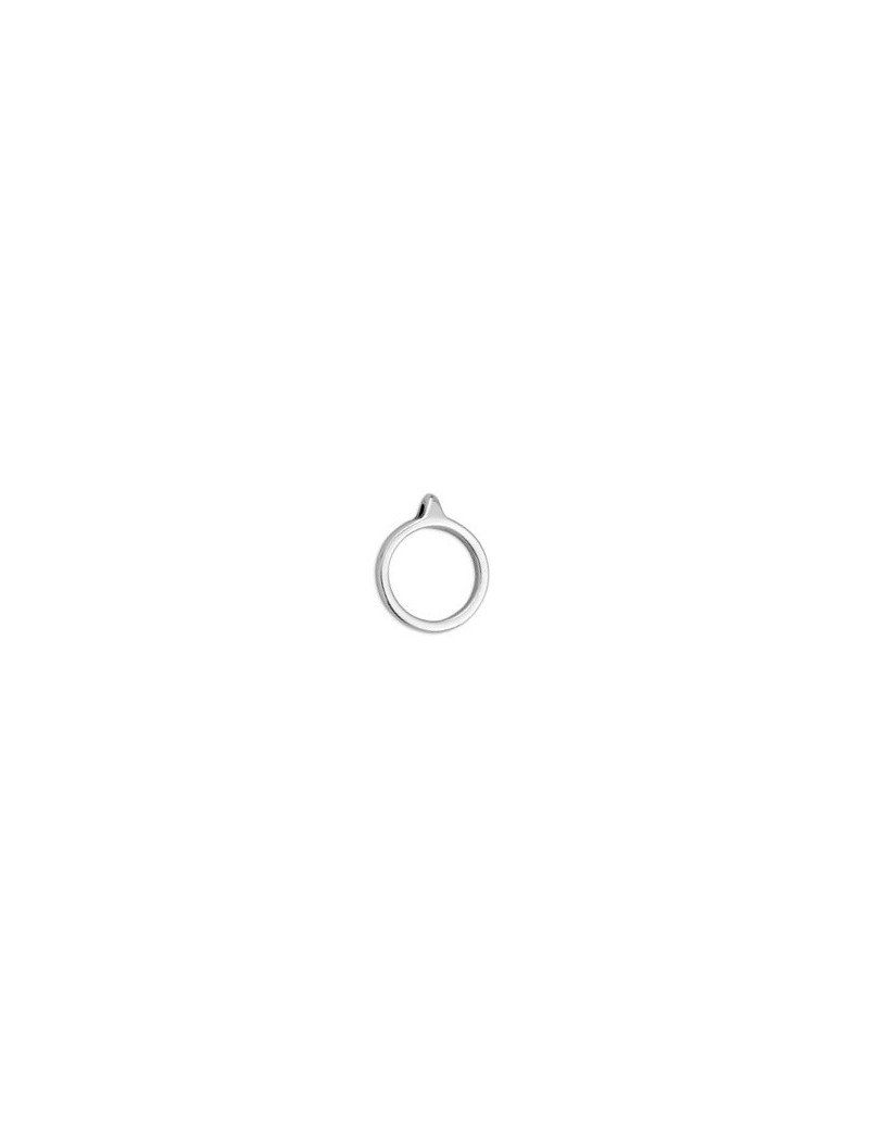 Pampille ronde lisse ajourée de 17mm en métal placage argent