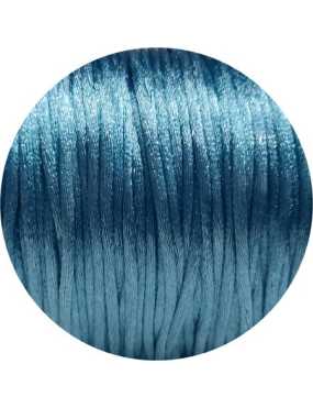 Queue de rat en nylon bleu turquoise-2mm