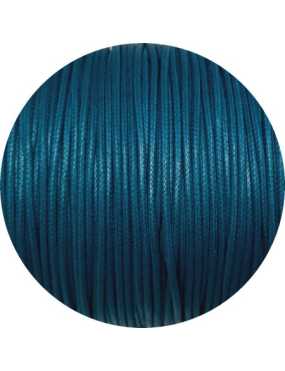 Cordon de coton cire rond de 1.8mm turquoise foncé-Italie