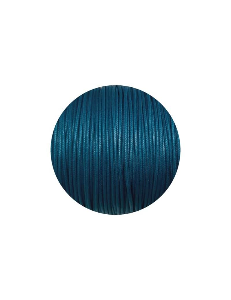 Cordon de coton cire rond de 1.8mm turquoise foncé-Italie