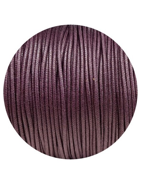Cordon de coton cire rond de 1.8mm aubergine-Italie