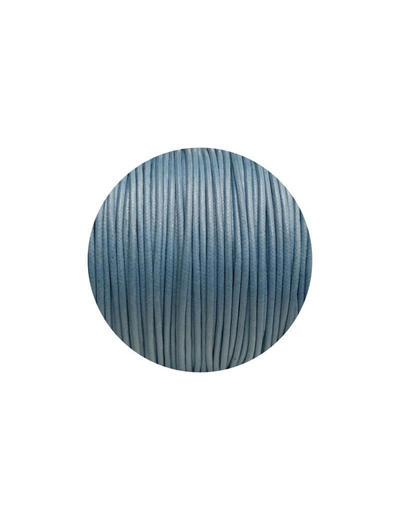 Cordon de coton cire rond de 1.8mm bleu clair-Italie