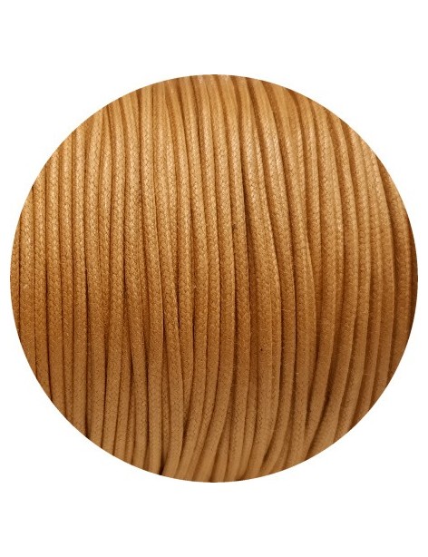 Cordon de coton cire rond de 1.8mm couleur camel-Italie