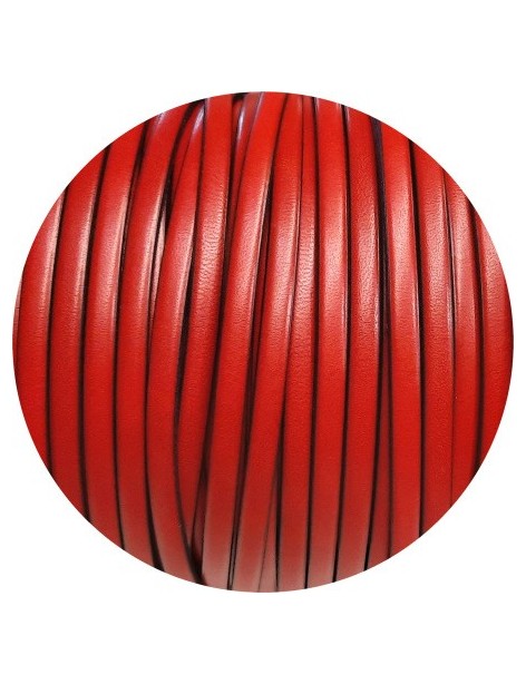 Cuir plat de 5mm de couleur rouge vendu à la coupe au mètre-Premium