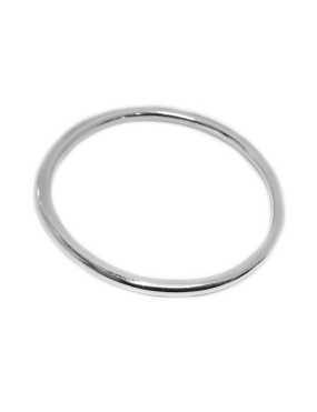 Jonc rond de 76mm en zamak plaqué argent 10 microns blanc brillant