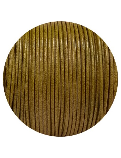 Cuir rond de 2mm vert pistache-Espagne-Premium