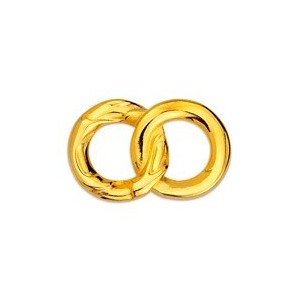 Double anneaux soudés entrelacés de 23mm en métal couleur or