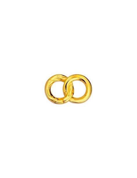 Double anneaux soudés entrelacés de 23mm en métal couleur or