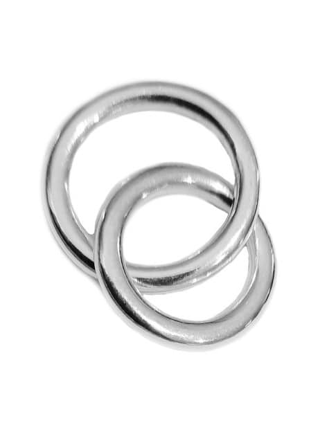 Intercalaire composé de 2 anneaux ronds entrelacés en plaqué argent 10 microns