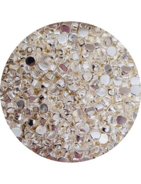 Perle ronde et plate de 7mm en zamak plaqué argent 10microns blanc brillant