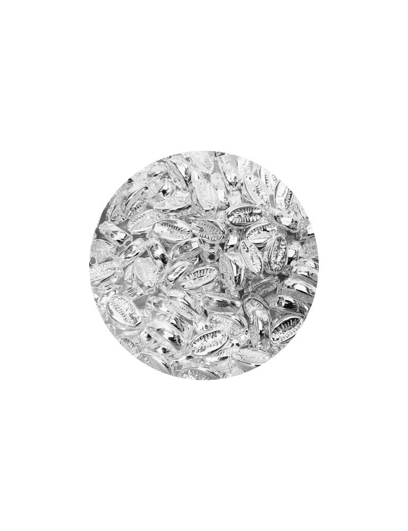 Perle coquillage de 15mm en zamak plaqué argent 10microns blanc brillant