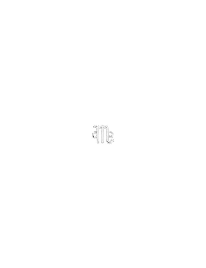 Intercalaire signe du Zodiaque Scorpion en plaqué argent 10microns blanc brillant à 2 accroches-11mm