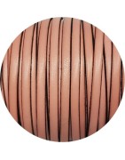 Cuir plat lisse de 5mm rose tarama satiné brillant vendu au mètre-Premium