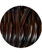 Cuir plat lisse de 5mm marron très foncé vendu au mètre-Premium