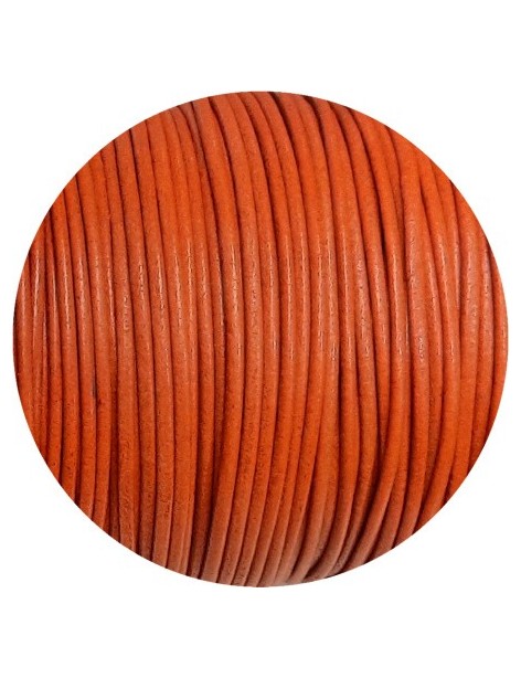 Cuir rond de 2mm orange-Espagne-Premium Cuir rond de 2mm orange-Espagne-Premium