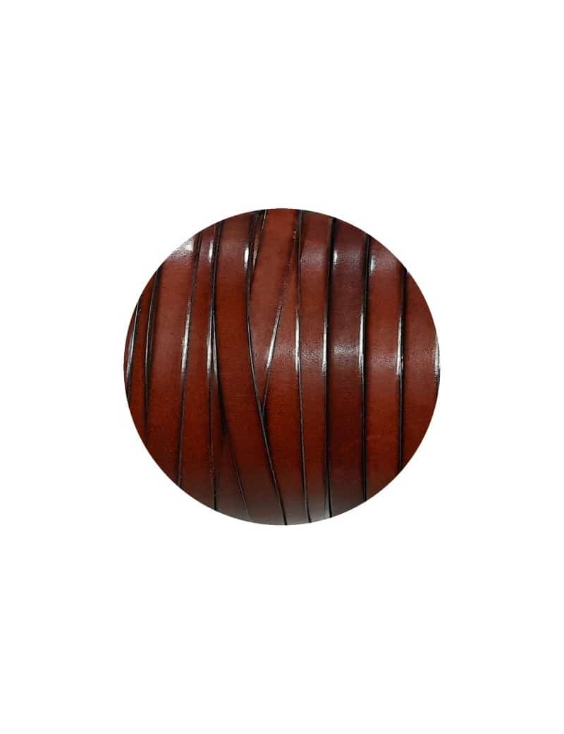 Cuir plat lisse de 10mm marron cacao vendu au cm-Premium