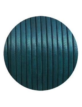 Cordon de cuir plat 3mm bleu gris-vente au cm