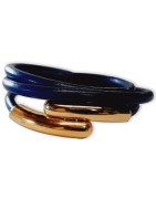 Lacet de cuir rond bleu marine de 5mm-Espagne-Premium