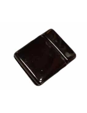 Fermoir magnétique lisse couleur black pour cuir plat de 15mm