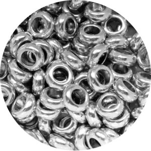 Poche de 100 anneaux ronds lisses couleur argent tibetain-6.8mm