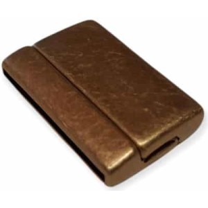 Fermoir magnétique lisse couleur bronze pour cuir plat de 30mm