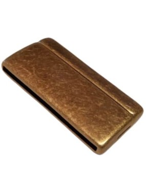 Fermoir magnétique lisse bronze pour cuir plat de 40mm