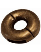 Fermoir magnétique donut lisse bronze pour cuir plat 10mm