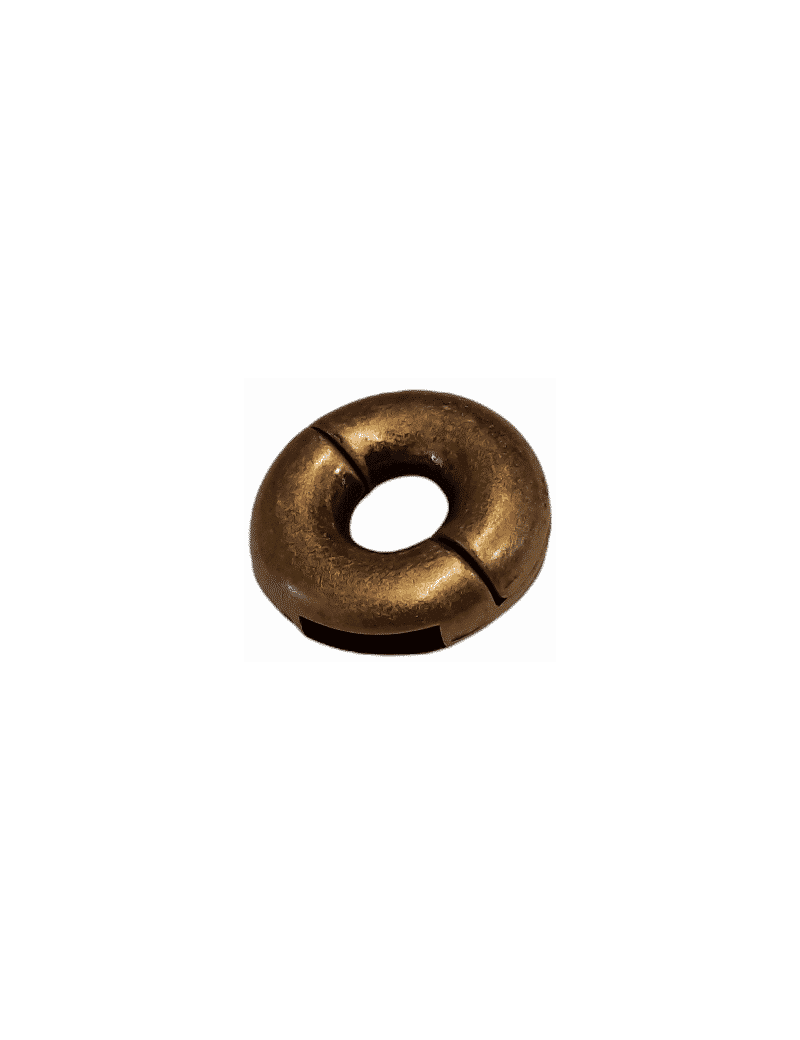 Fermoir magnétique donut lisse bronze pour cuir plat 10mm