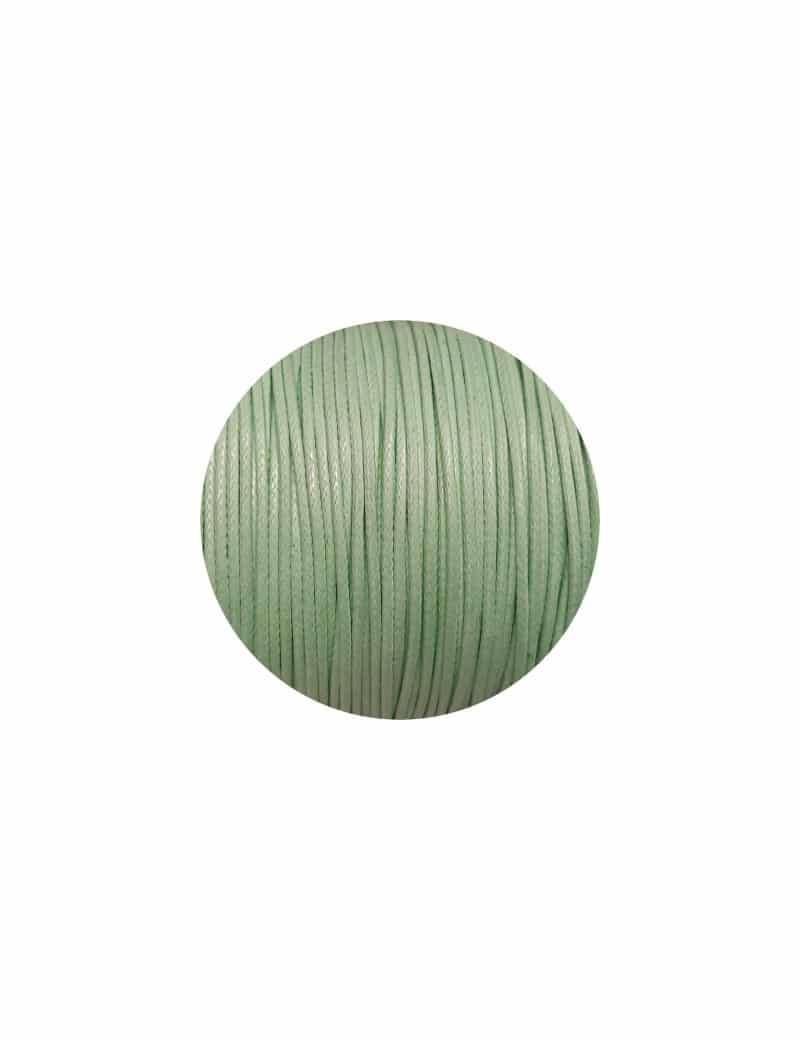 Cordon de coton cire rond de 1.8mm couleur vert turquoise pastel-Italie