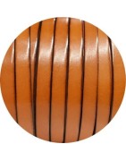 Cordon de cuir plat de 10mm camel vendu au centimètre