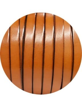 Cordon de cuir plat de 10mm camel vendu au centimètre Cordon de cuir plat de 10mm camel vendu au centimètre