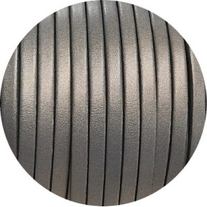 Nouveau cuir plat lisse de 5mm gris nacré en vente au cm