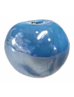 Perle ronde en céramique de 22mm turquoise foncé