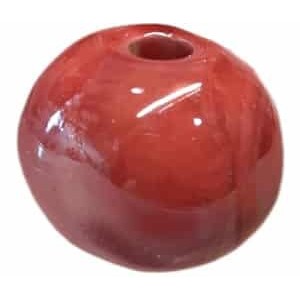 Perle ronde en céramique de 22mm corail