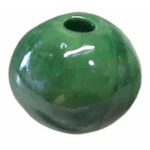 Perle ronde en céramique de 22mm verte