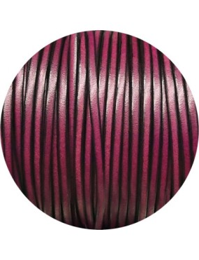 Cuir plat lisse de 3mm magenta en vente au cm