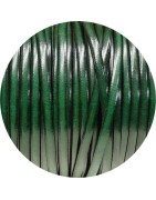 Cordon de cuir plat 5mm couleur vert bouteille en vente au cm