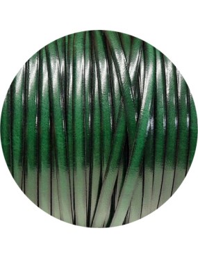 Cordon de cuir plat 5mm couleur vert bouteille en vente au cm